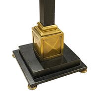 CHAPMAN Square Brass And Steel Column Floor Lamp With Shade