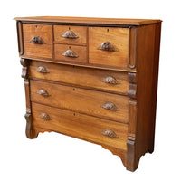 Vintage Walnut Empire Style Moustache Dresser