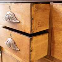 Vintage Walnut Empire Style Moustache Dresser