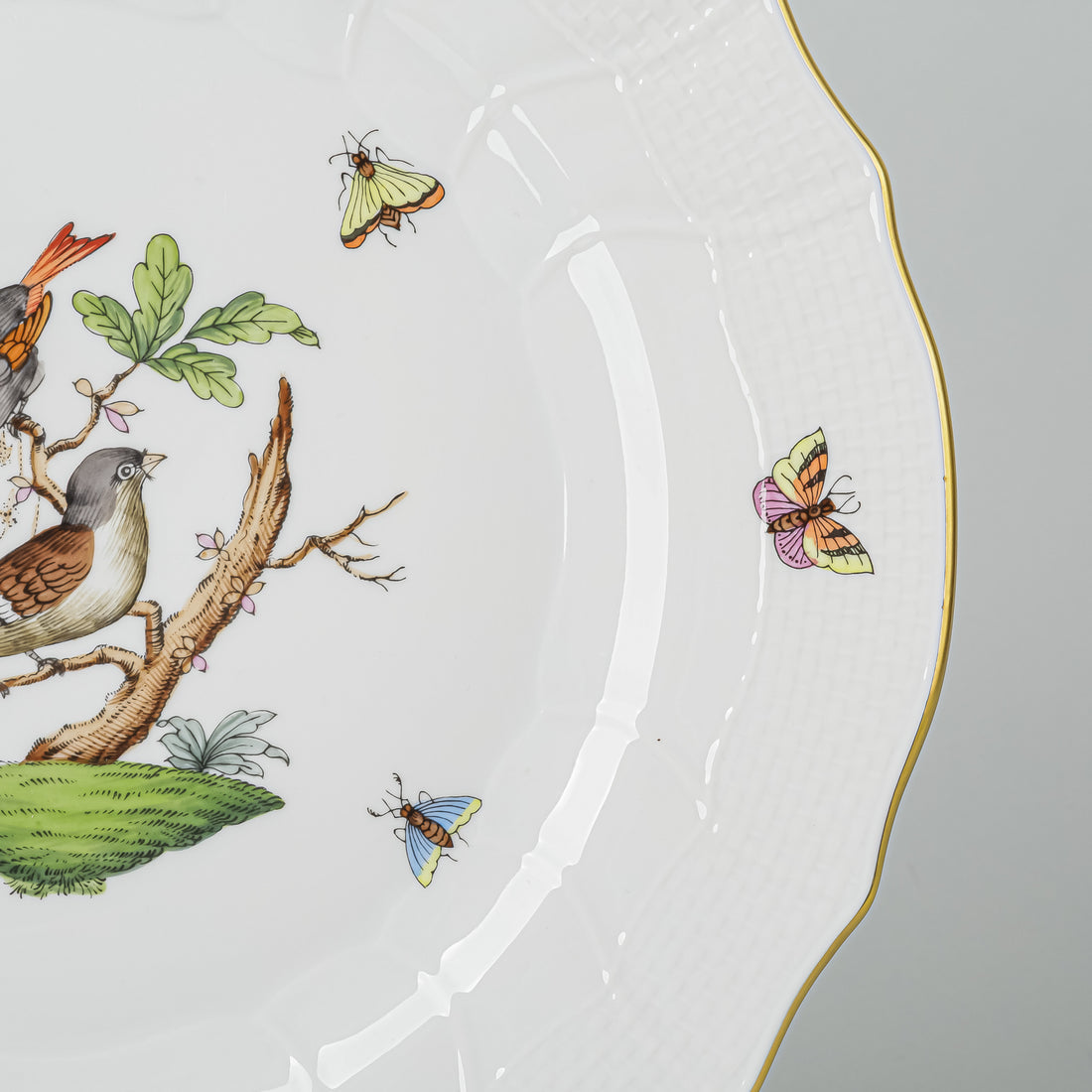 HEREND Rothchild Bird Dinner Plates 1524 Set Of 6