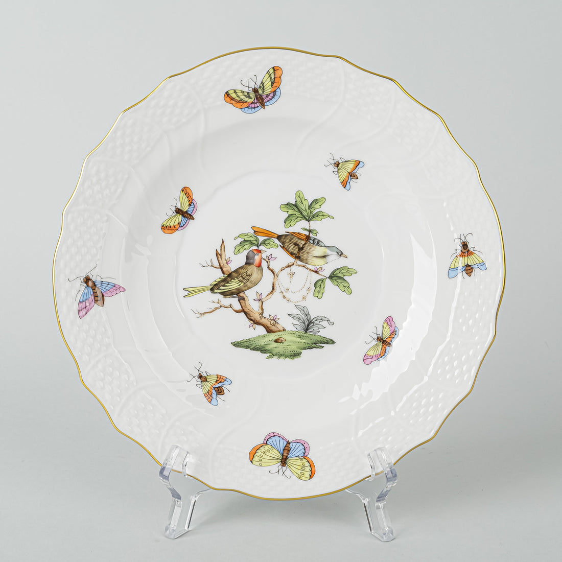 HEREND Rothchild Bird Salad Plates 1518 Set Of 6