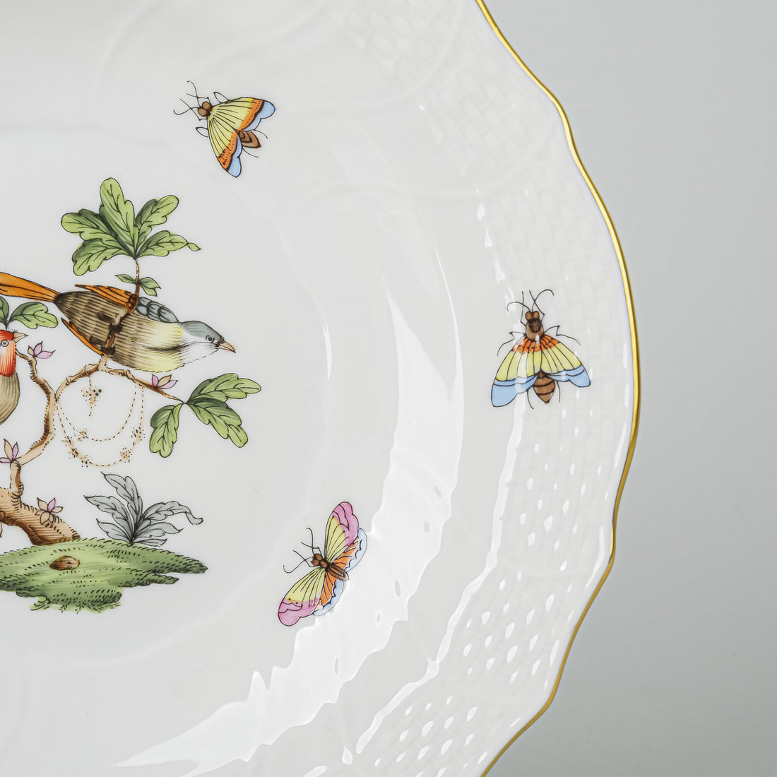 HEREND Rothchild Bird Salad Plates 1518 Set Of 6