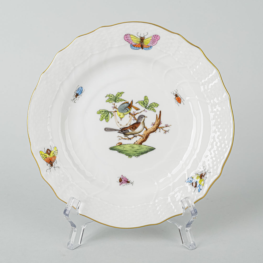 HEREND Rothchild Bird Bread And Butter Plates 1515 Set Of 6