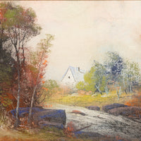 Unknown Artist - Landscape With House - Pastels On Paper