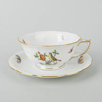 HEREND Rothchild Bird Cup & Saucer 734