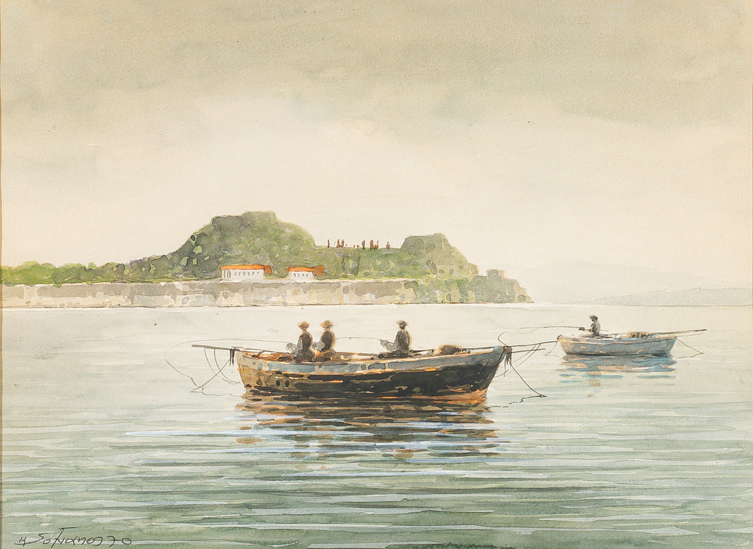 Unknown Artist - Fishing Boats on Still Waters