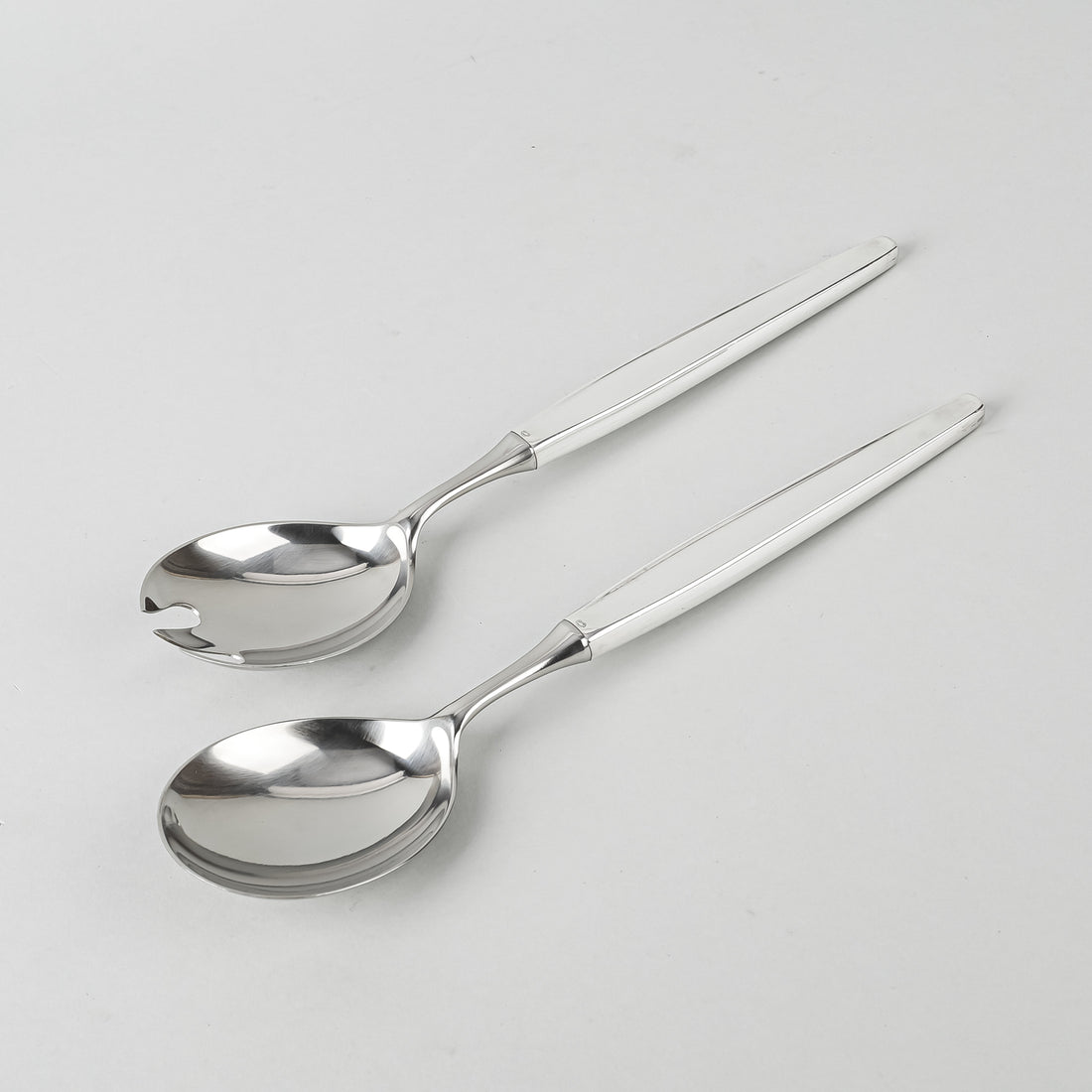 GEORG JENSEN Cypress Sterling Handle Stainless Steel Salad Servers Set of 2