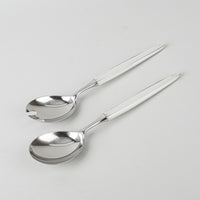 GEORG JENSEN Cypress Sterling Handle Stainless Steel Salad Servers Set of 2