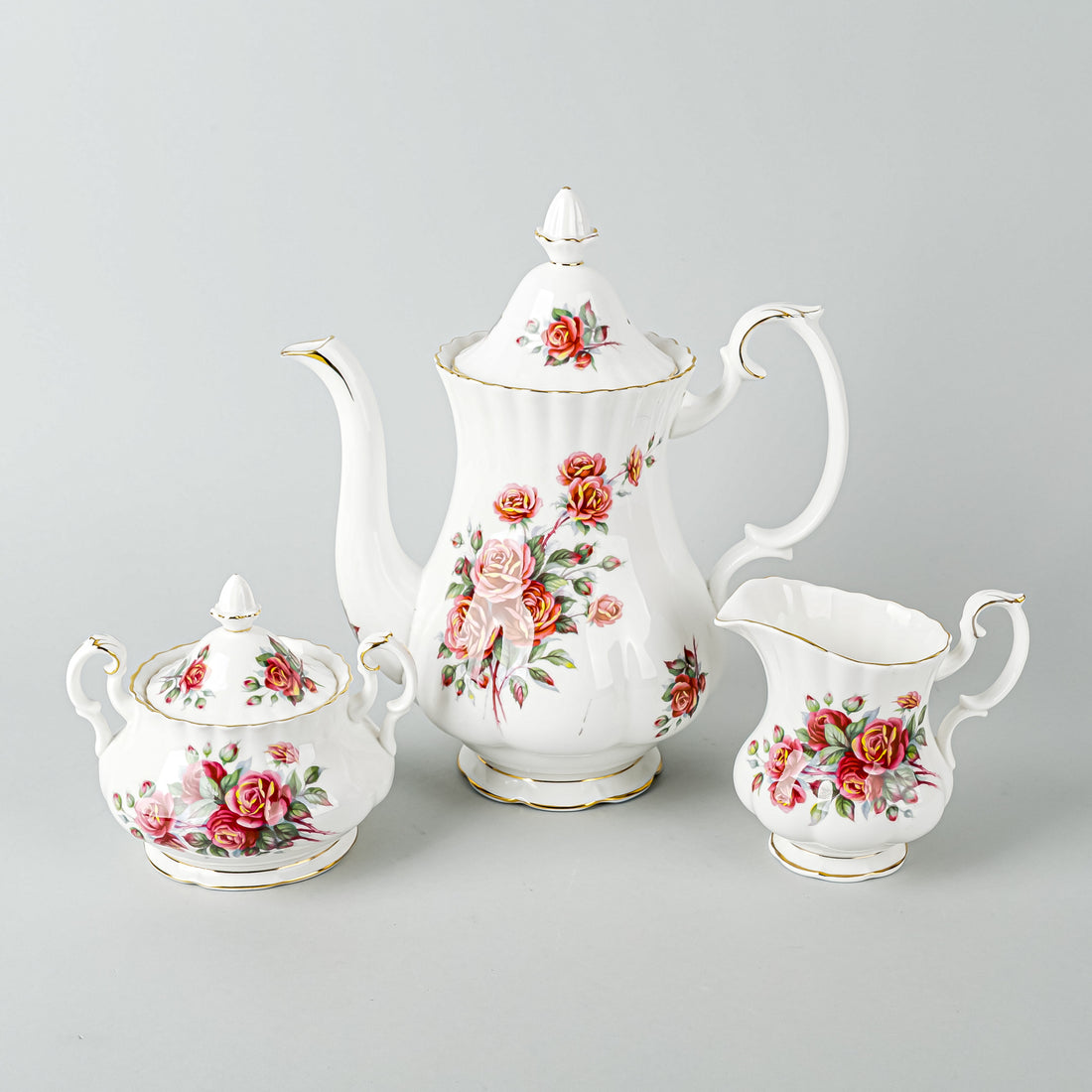 ROYAL ALBERT Centennial Rose Coffee Service 5 Pieces
