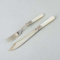 WR HUMPHREYS Mother of Pearl Handle Silver Plate Flatware 24 Pieces Boxed
