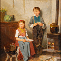 Louis Lassalle (French 1808-1885) Children With Cat