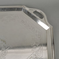 ELLIS-BARKER Silver Plate Engraved Tray