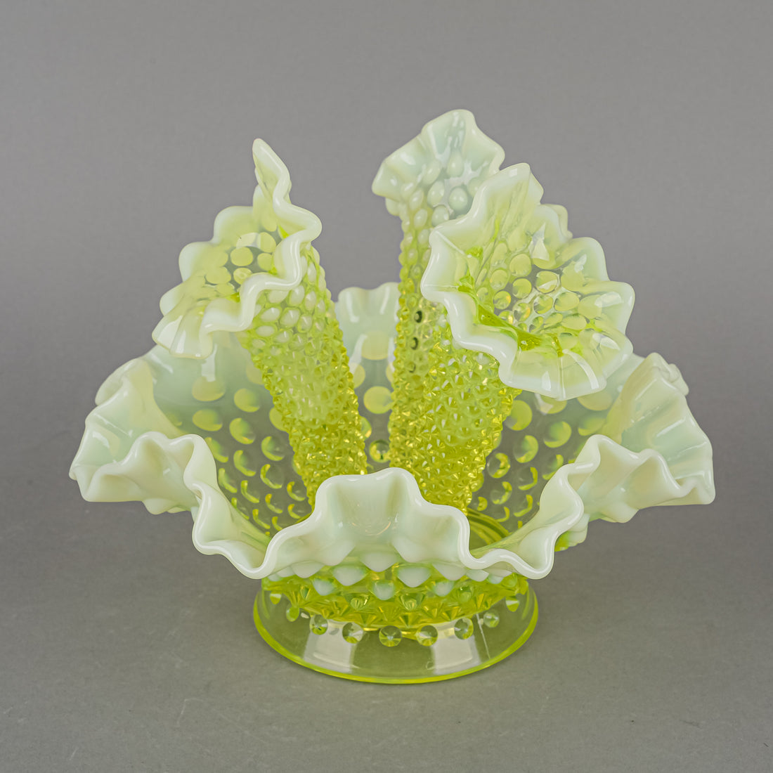 FENTON Hobnail Topaz Opalescent Glass Epregne 4pcs