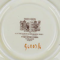 PARAGON Cup & Saucer G6903/6 Hand Painted Cabbage Rose, Maroon Band