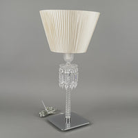 BACCARAT Torch Crystal And Chrome Lamp With Shades - Set Of 2