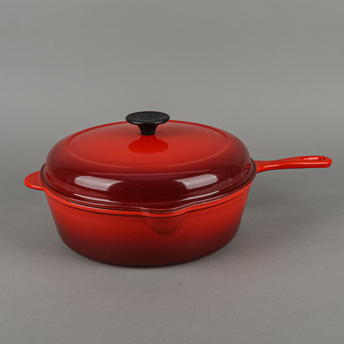 LE CREUSET Enamel Cast Iron Covered Deep Saute Pan 27cm Red