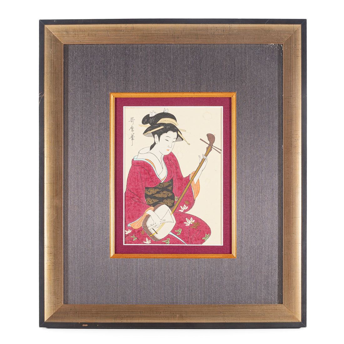 After Kitagawa Utamaro (Japanese) Geisha Playing Shamisen