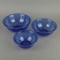 PYREX Blue Glass Nesting Mixing Bowls Set Of 3