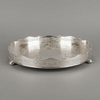 BARKER-ELLIS Silverplate Footed Gallery Tray