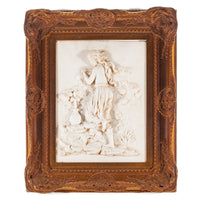 Framed Faux-Marble Bas Relief