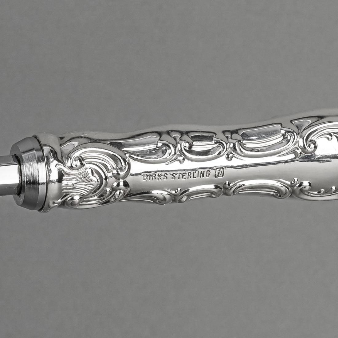 BIRKS Pompadour Sterling Handle Stainless Steel Cake Breaker