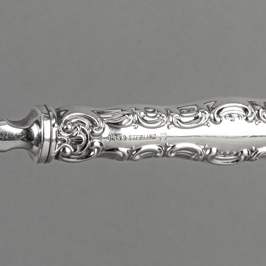 BIRKS Pompadour Sterling Handle Silverplate Slotted Server