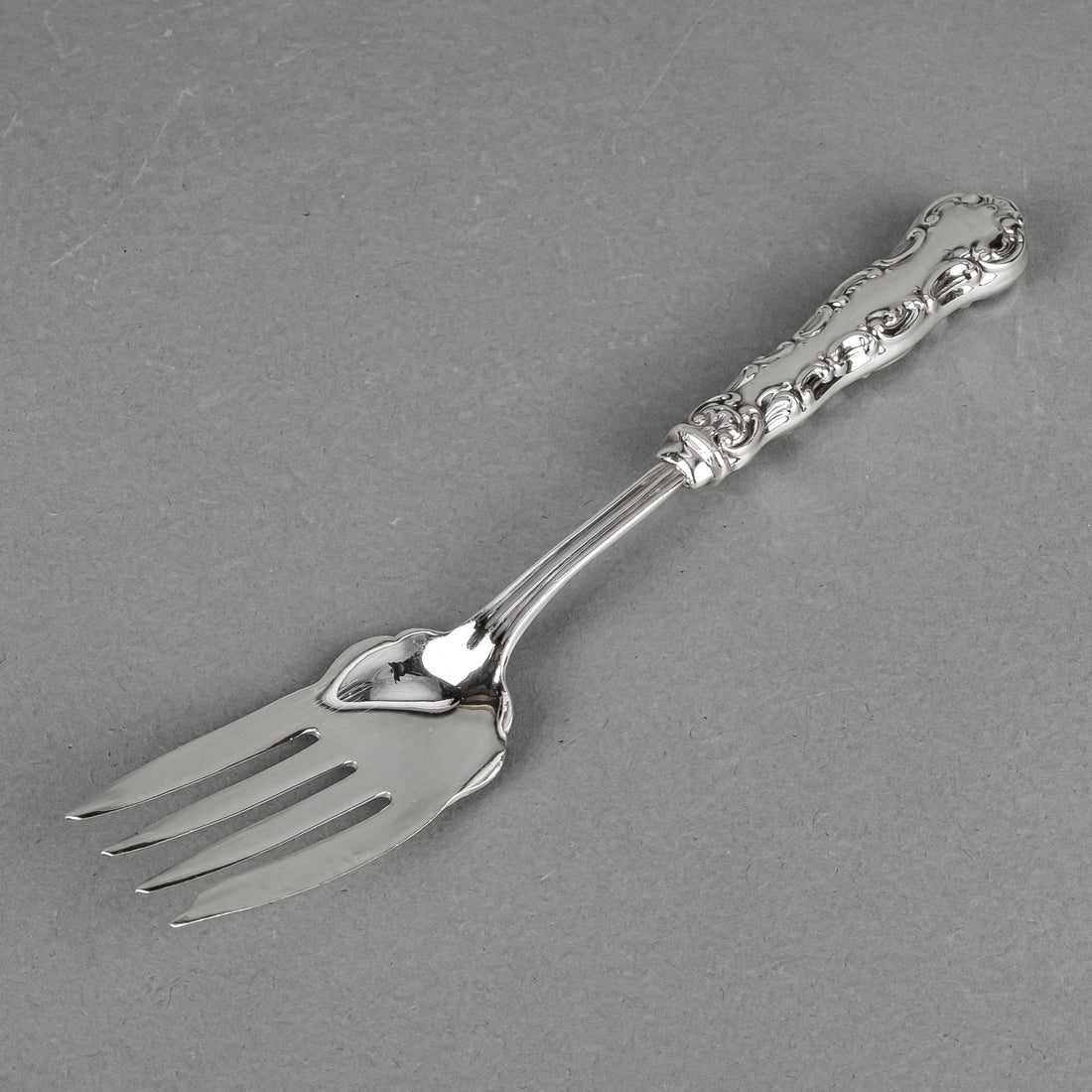 BIRKS Pompadour Sterling Handle Silverplate Serving Fork