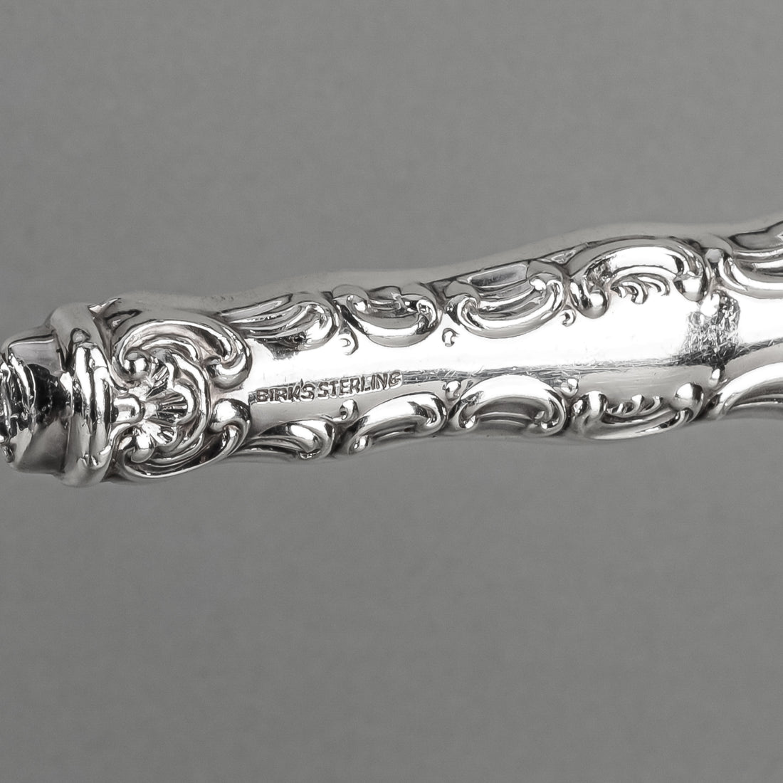 BIRKS Pompadour Sterling Handle Silverplate Serving Fork
