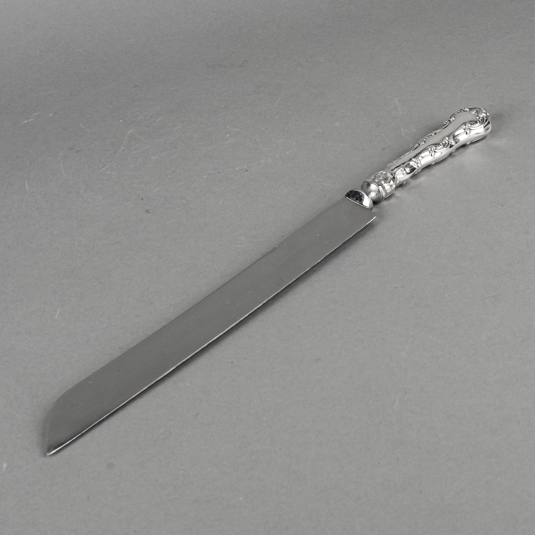 BIRKS Pompadour Sterling Handle Stainless Steel Bread/Cake Knife