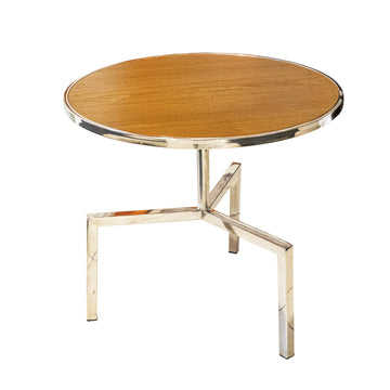 FLEXFORM Kidd End Table Chrome & Walnut