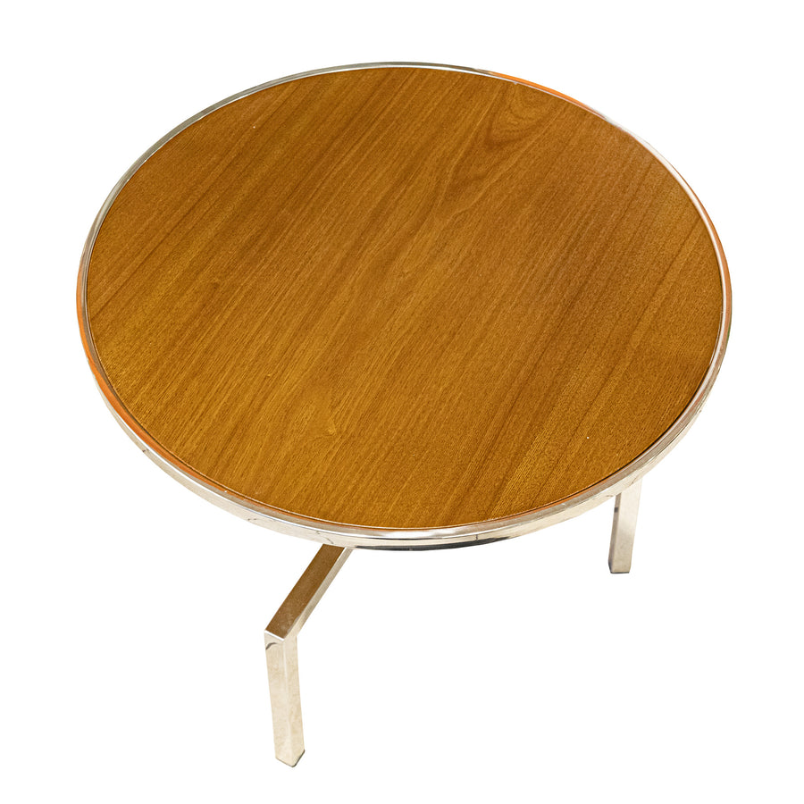 FLEXFORM Kidd End Table Chrome & Walnut