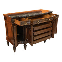 Stone Top Louis Style Mahogany Buffet