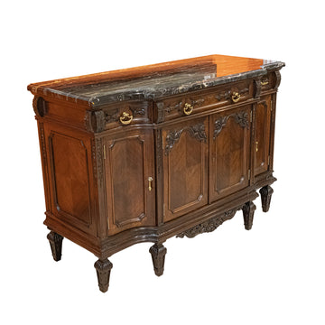 Stone Top Louis Style Mahogany Buffet