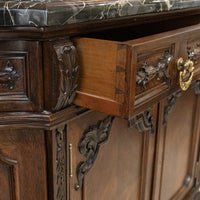 Stone Top Louis Style Mahogany Buffet