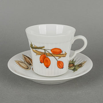 ROYAL WORCESTER Evesham Cup & Saucers Fluted Set Of 2 - 4 Pieces