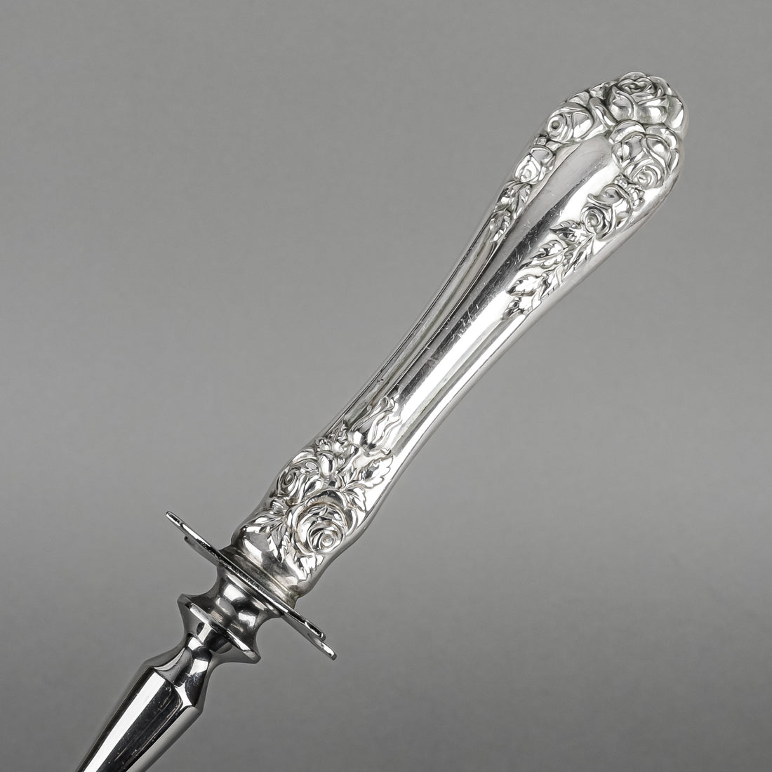 WALLACE Rose 1888 Sterling Handle Stainless Steel Carving Set 3 Pieces
