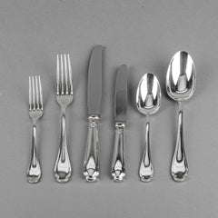 CHRISTOFLE Pompadour Silverplate Flatware 6 Place Settings Plus Extras