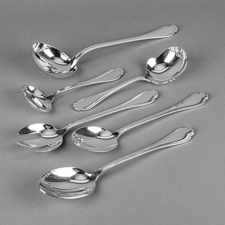 CHRISTOFLE Pompadour Silverplate Flatware 6 Place Settings Plus Extras
