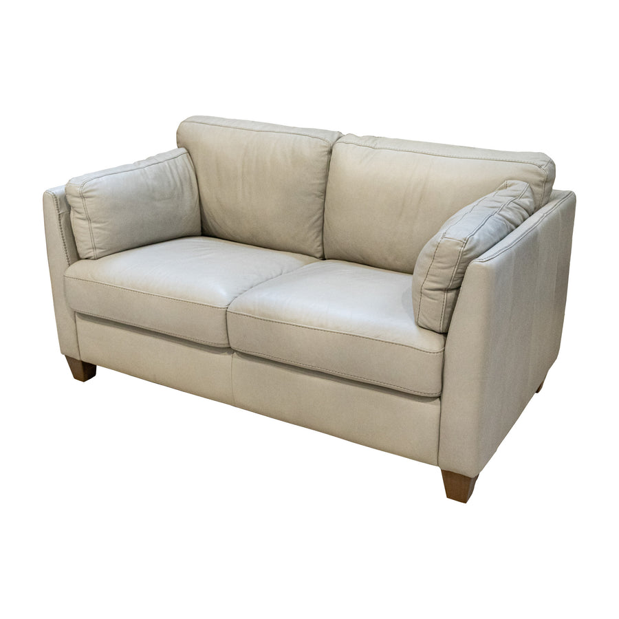 CREATION ITALIA Roy Grey Leather Love Seat