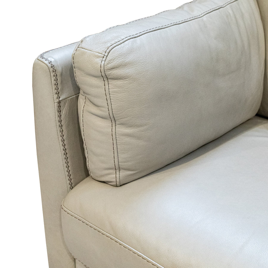 CREATION ITALIA Roy Grey Leather Love Seat