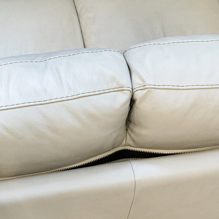 CREATION ITALIA Roy Grey Leather Love Seat