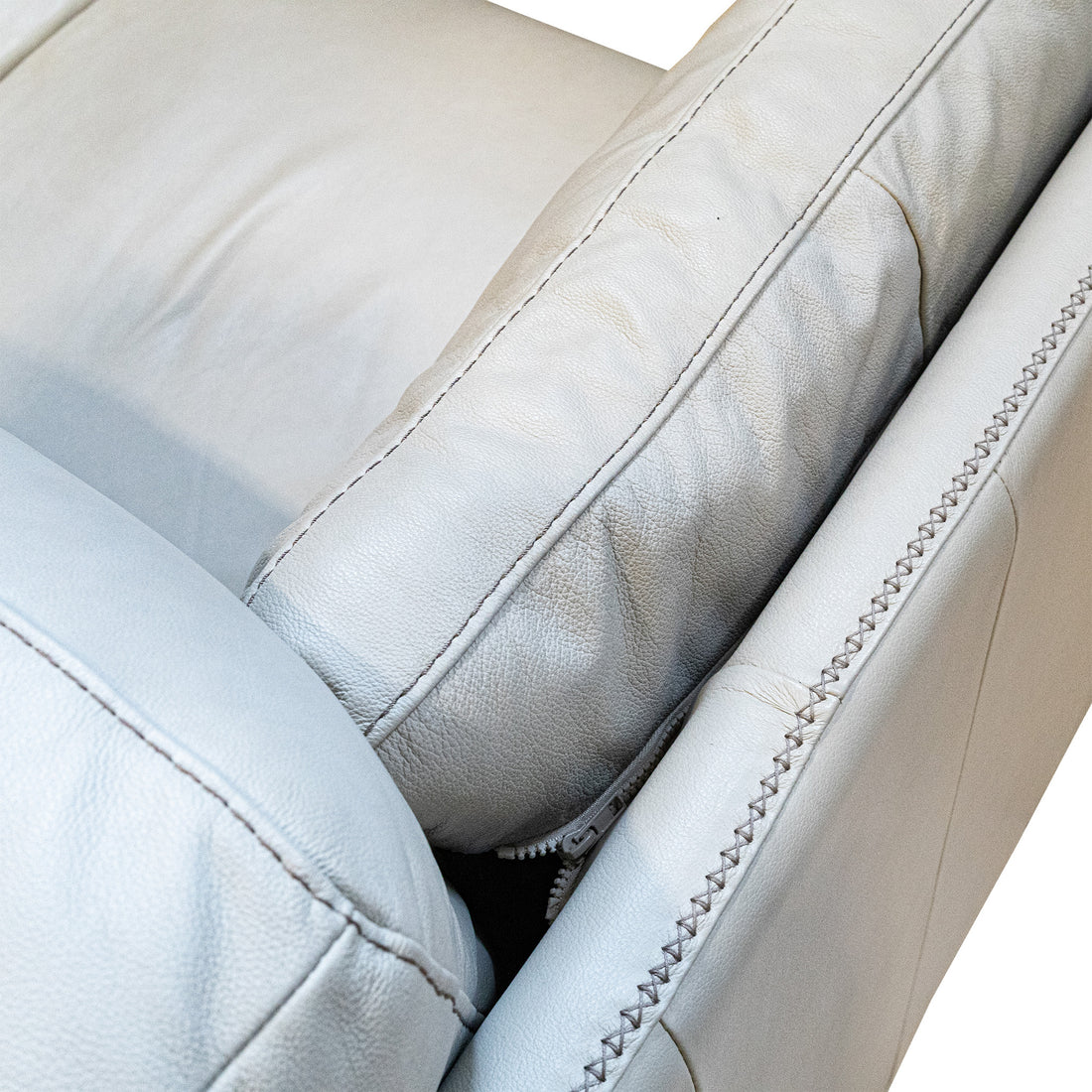 CREATION ITALIA Roy Grey Leather Love Seat