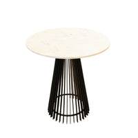 PAIR Niche Decor Jaime Stone & Steel End Tables