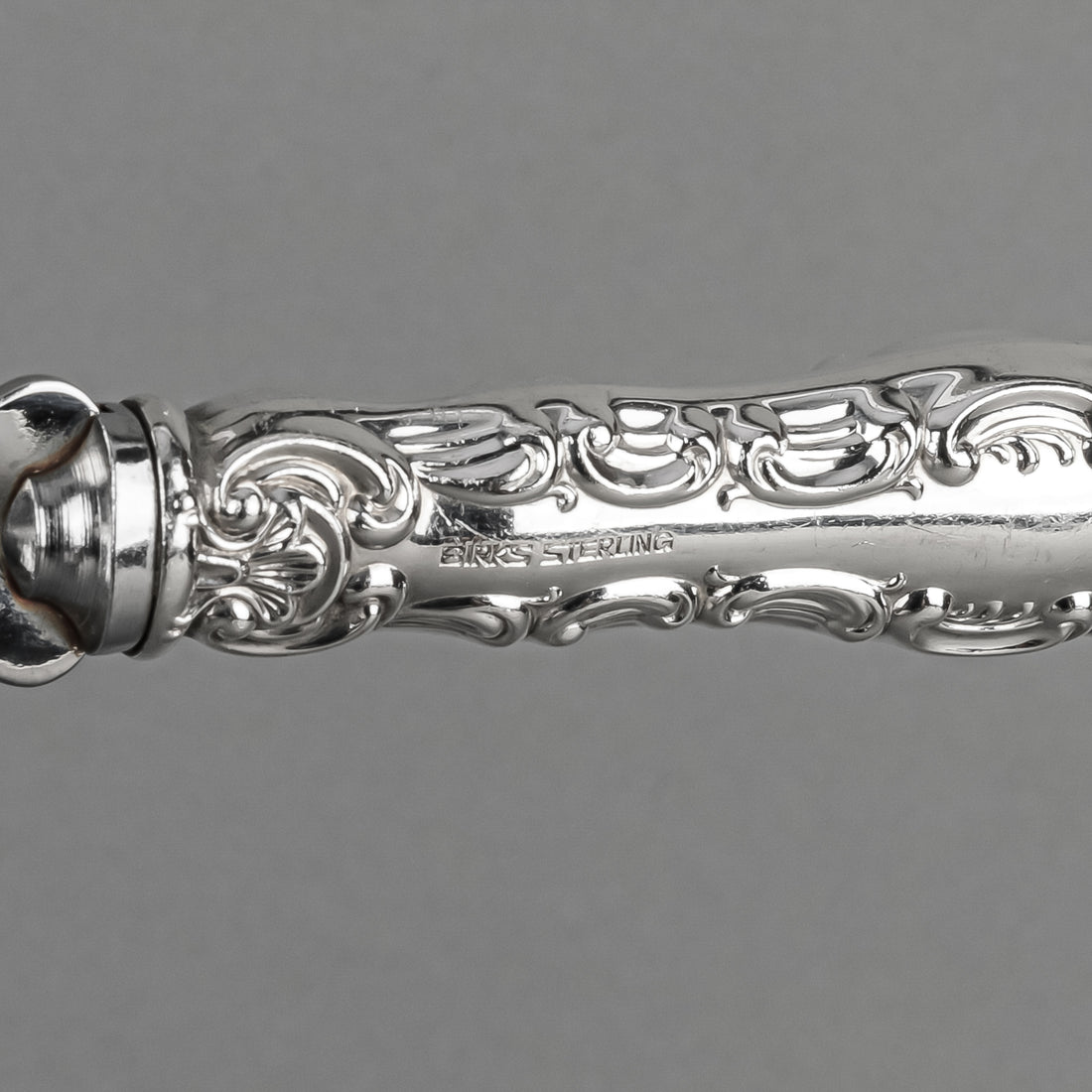 BIRKS Pompadour Sterling Handle Silverplate Cheese Scoop