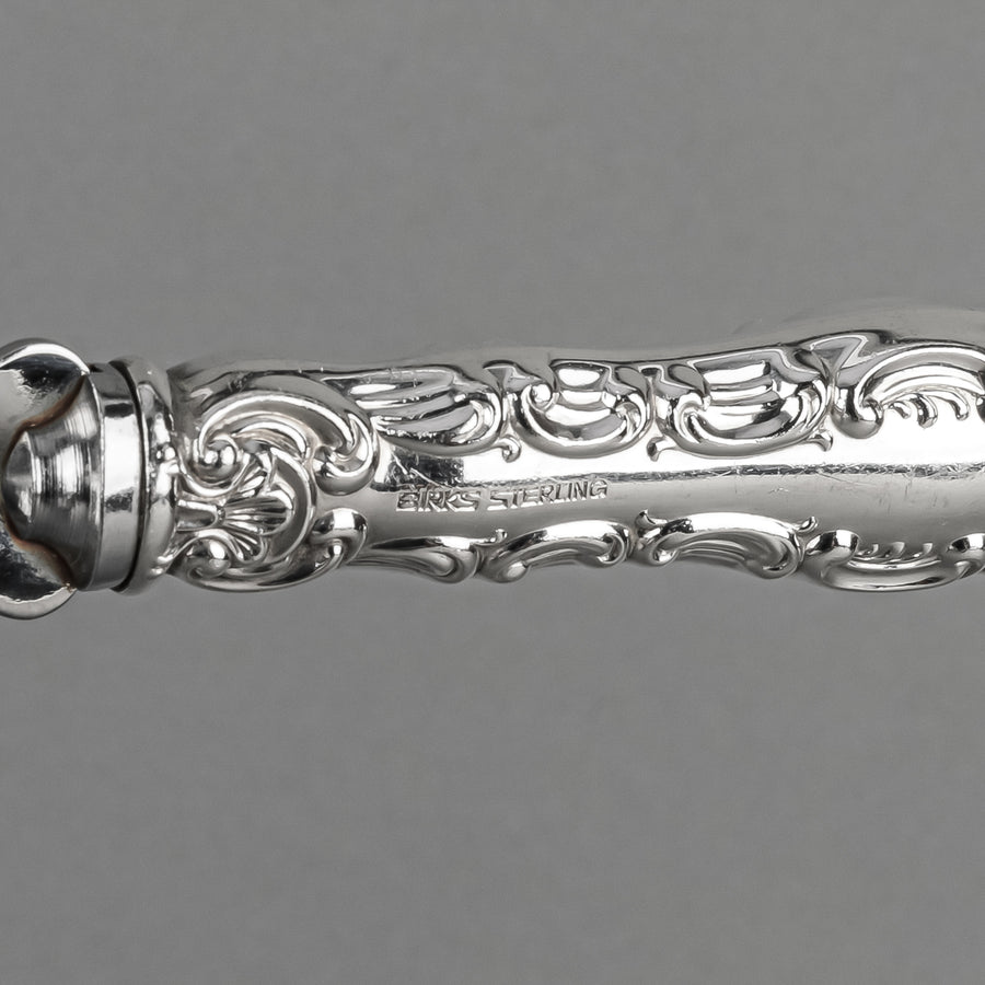 BIRKS Pompadour Sterling Handle Silverplate Cheese Scoop