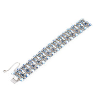 SHERMAN Blue Rhinestone Wide Bracelet