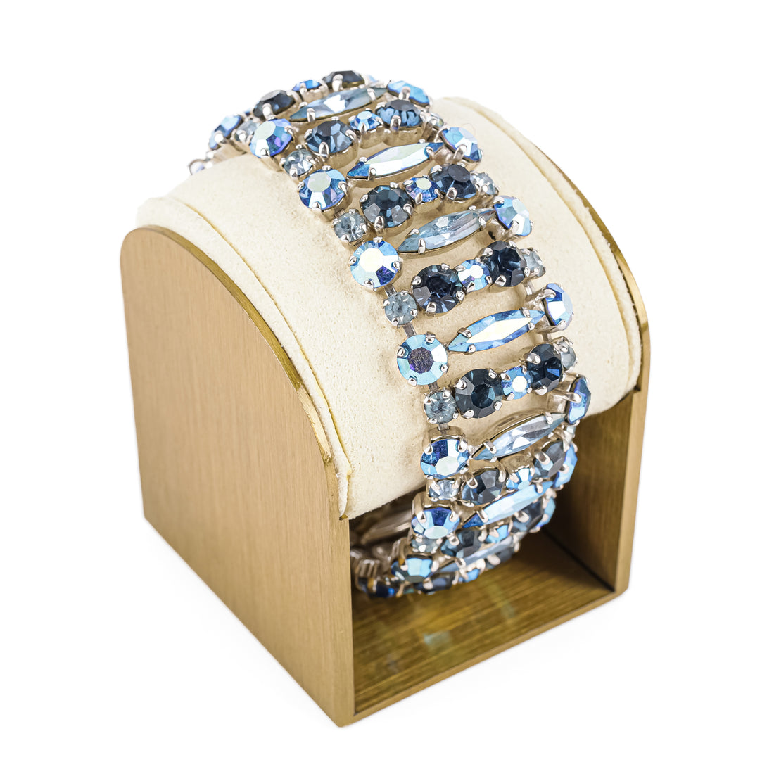 SHERMAN Blue Rhinestone Wide Bracelet
