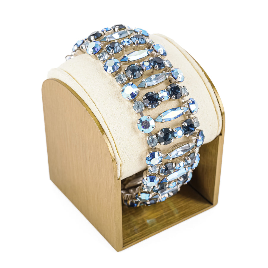 SHERMAN Blue Rhinestone Wide Bracelet