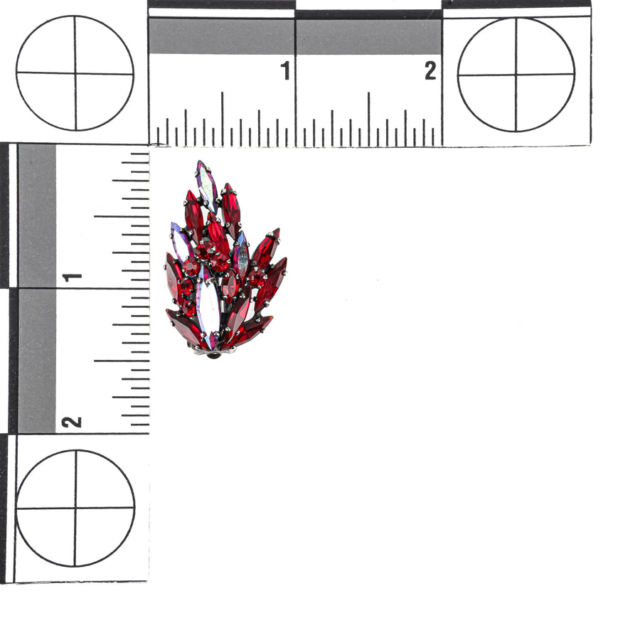 SHERMAN Clips - Japanned Red Rhinestone