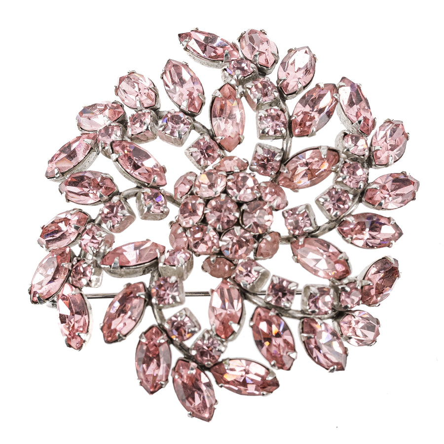 SHERMAN Brooch - Pink Rhinestone